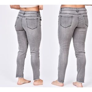 Vintage Grey Frayed Jeans